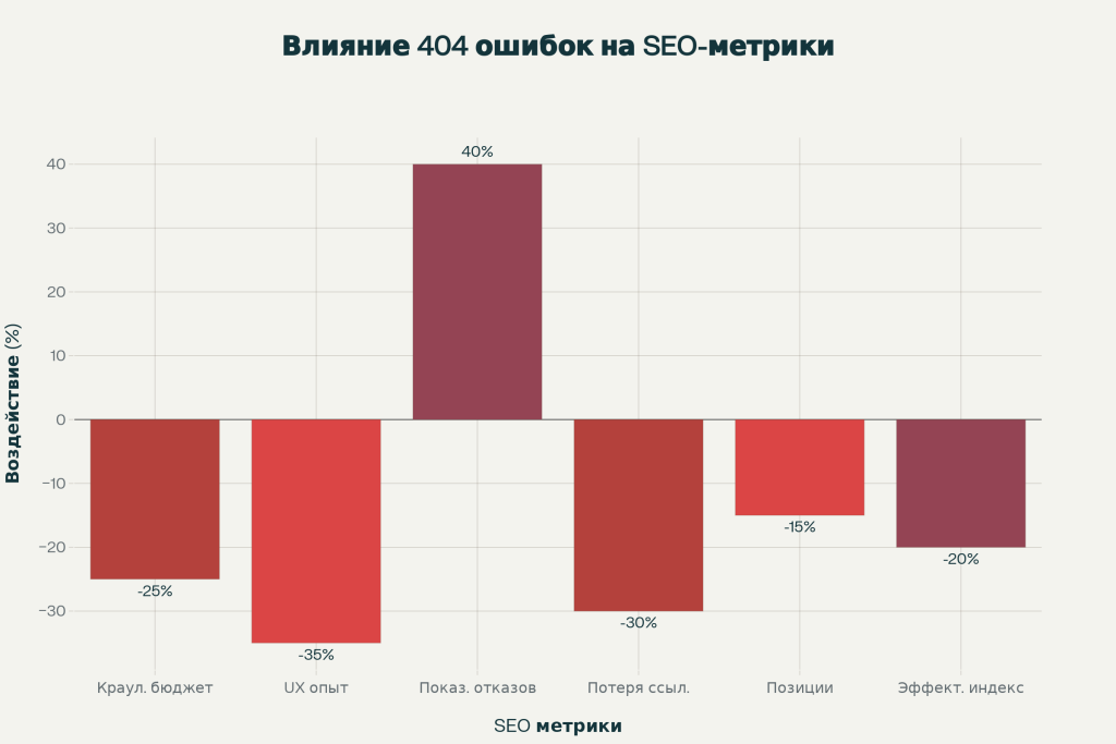 Влияние ошибок 404 на ключевые SEO-метрики