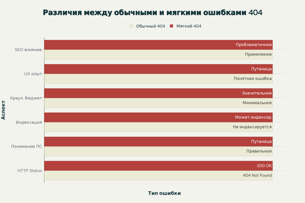Сравнение обычных и мягких ошибок 404: ключевые различия в воздействии на SEO и поисковые системы